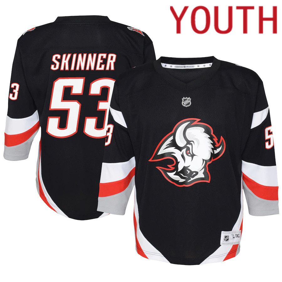 Youth Buffalo Sabres 53 Jeff Skinner Black Alternate Replica Player 2022 NHL Jersey